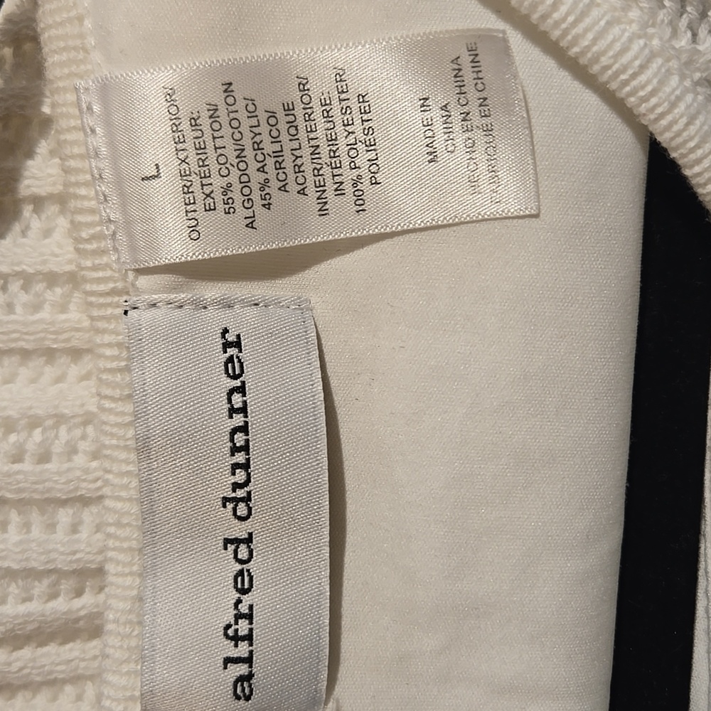 Alfred Dunner White Long Sleeve Cable Knit Sweater Size L - Picture 11 of 11